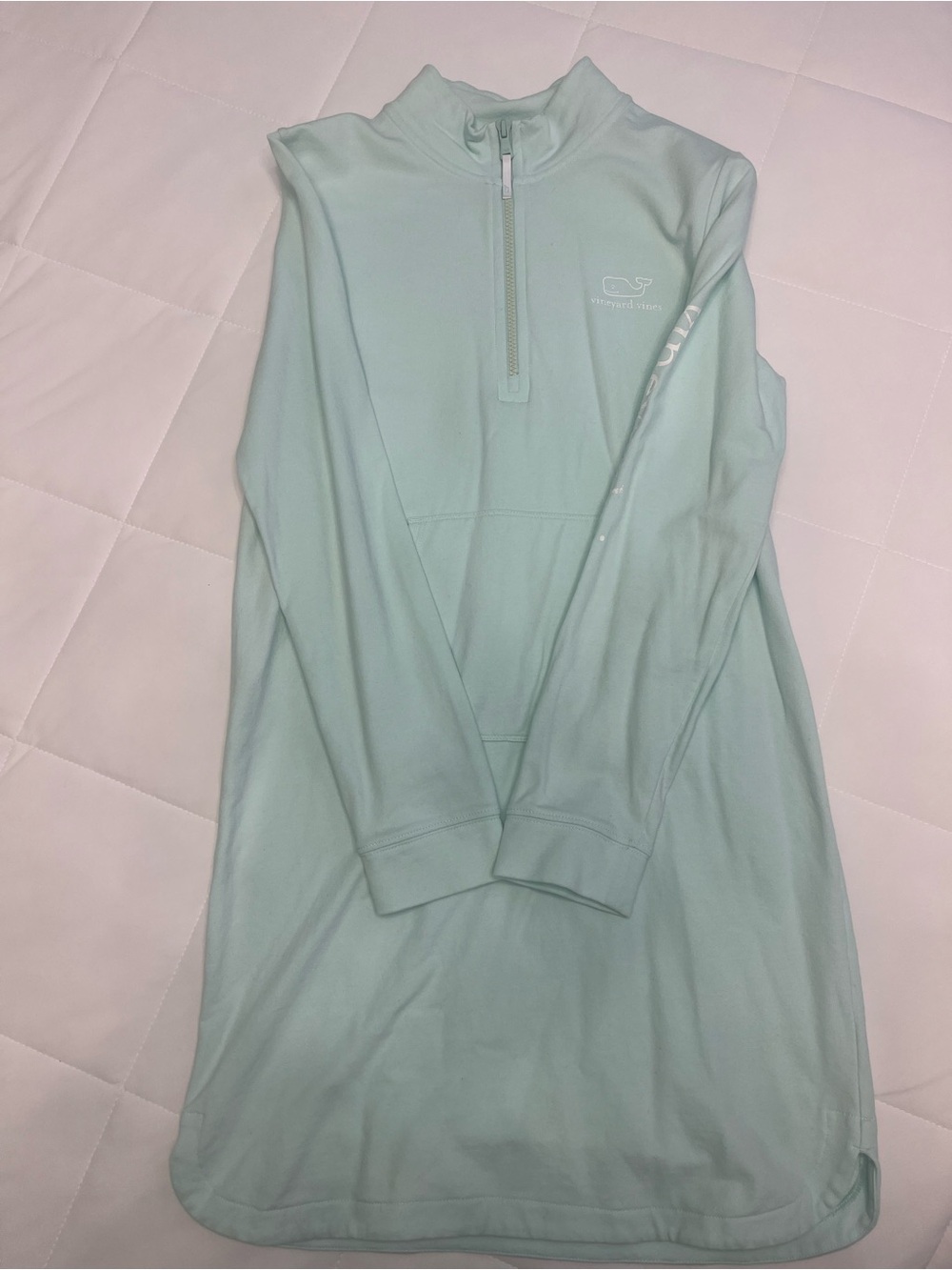 Vineyard Vines Mint Green Quarter-Zip Dress